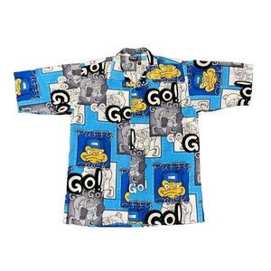 Vintage Daffy Duck Iber Jeans Duck Story Button Up Shirt Street Wear LARGE